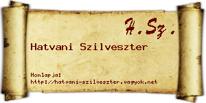 Hatvani Szilveszter névjegykártya