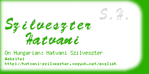 szilveszter hatvani business card